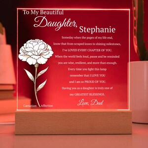 Personalized Daughter Gift | January Birth Flower Acrylic Plaque