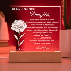 My Beautiful Daughter, My Greatest Blessing, Love Mom, Birth Month Flower Acrylic