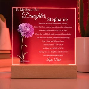 Personalized Daughter Gift | September Birth Flower Acrylic Plaque