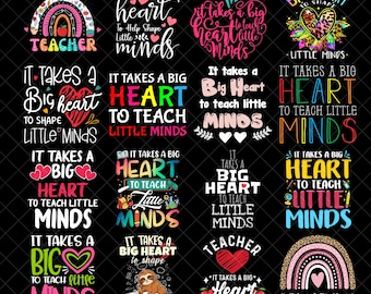Ci vuole un grande cuore per plasmare le piccole menti PNG Bundle, Maglietta per insegnanti preppy PNG, Ritorno a scuola PNG, Sublimazione della vita dell'insegnante, Regalo per insegnanti PNG