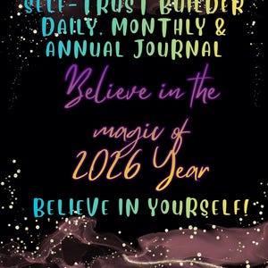 Diario digitale per la fiducia in se stessi, agenda giornaliera in modalità scura, affermazioni, PDF stampabile