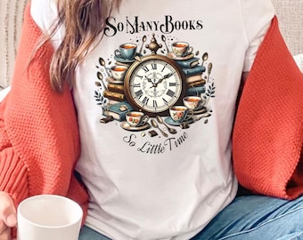 So viele Bücher, so wenig Zeit Png, Sublimationsdesign, Bücherwurm Png, Buchliebhaber Png, Retro Png, T-Shirt Design, digitaler Download Png, DTF