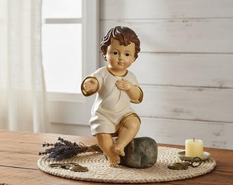 Baby Jesus Statue – Hand-Painted Infant Jesus Figurine, Catholic Christian Home Decor, Nativity Replacement Figurine, Religious Gift