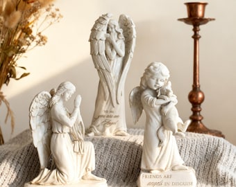 Guardian Angel Figurine | Memorial Angel Statue | Spiritual Home Decor | Inspirational Angel Sculpture | Christian Decorative Figurine