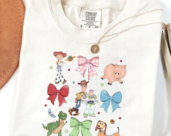 Comfort Colors® Toy Story Cartoon Graphic T-Shirt | Cute Woody, Buzz & Friends Design