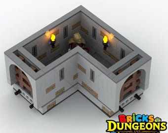 LEGO Castle Corridor Turn with Portcullis Instructions (PDF), Lizardman Warrior figurine, Bricks Dungeons and Adventures
