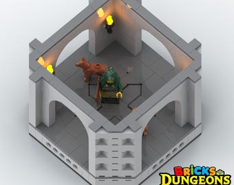 LEGO Castle Crossroads Room Instructions (PDF), Huntress and Dogs figurine, Bricks Dungeons and Adventures