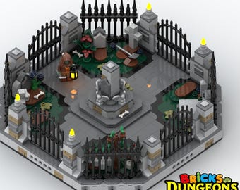 LEGO Castle The Graveyard Instructions (PDF), Gravedigger Zombie figurine, Bricks Dungeons and Adventures