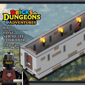 LEGO® Castle Langer gerader Korridor mit Wolf Bandit Häuptling Figur (Anleitung PDF)