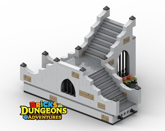 Double Staircase Castle MOC Instructions (PDF), Medieval Bricks Build Dungeon Adventure