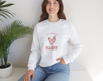 Funny Chicken Shirt Fluent in Fowl Language Gift for Chicken Lover Farmer Crazy Chicken Lady Country Girl Funny Tshirt