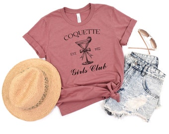 Coquette Girls Club, Country Club Coquette,  Girly, Coquette Shit, Club shirt, Soft Girl Era, Girly Cocktail shirt, Aesthetic Shirt