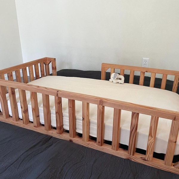 Natural Handcrafted Floor Crib or Toddler Bed.
