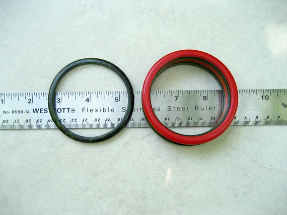 Vintage Bakelite Bracelets Spacer Stack Green Mar… - image 10