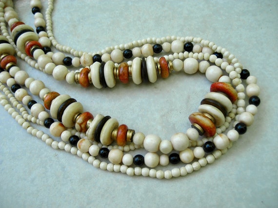 Vintage Les Bernard Necklace Bohemian Multi Stran… - image 3