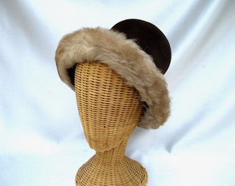 Vintage Mr. John Jr. Tan Felted Fur Dress Hat Bucket/fedora  display picture 1