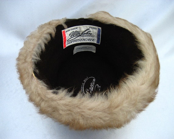 Vintage Ladies Hat Mr. John Chocolate Brown Felt Faux Fur  display picture 3