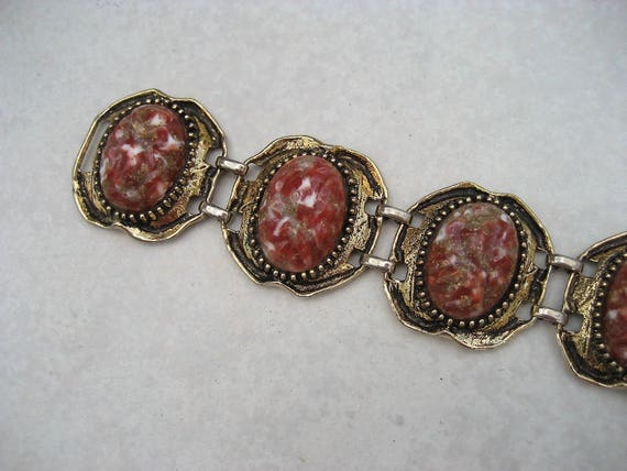 Vintage Selro Chunky Bracelet Venetian Red Lucite… - image 8