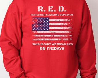 RED Friday Military Veteran Sweatshirt