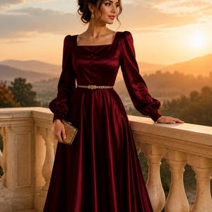 dark red long sleeve prom dress Wine Red Long Sleeves Tulle Evening Gown Prom Dress, Dark Red Beaded P Cutedressy