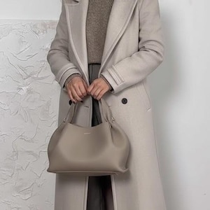 Lyxig lång ullkappa för kvinnor: Vinterkappa för kvinnor | Minimalistisk ullkappa för kvinnor | Höstkappa | Ytterkläder för kvinnor | Elegant formell kappa, present