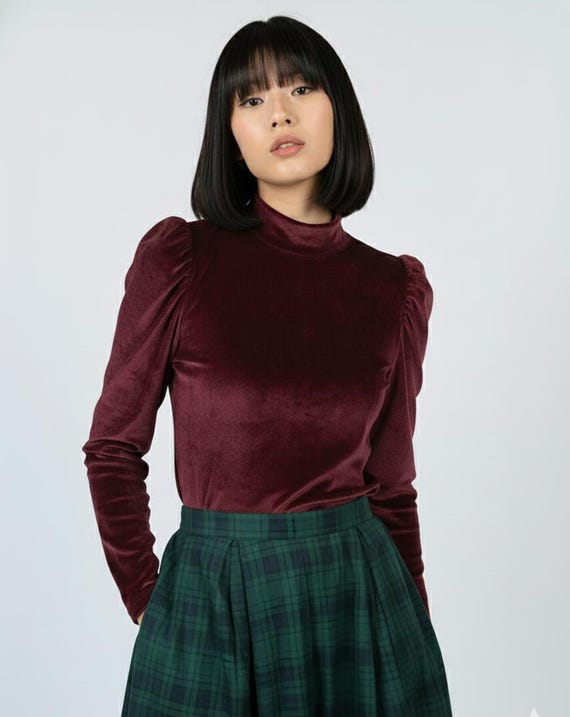 Elegant Burgundy Women\'s top Unique Bargains Women main image 2