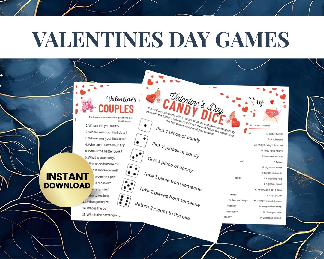 Valentine’s Day Game Set: Editable Canva Templates - Kids & Adults - Etsy