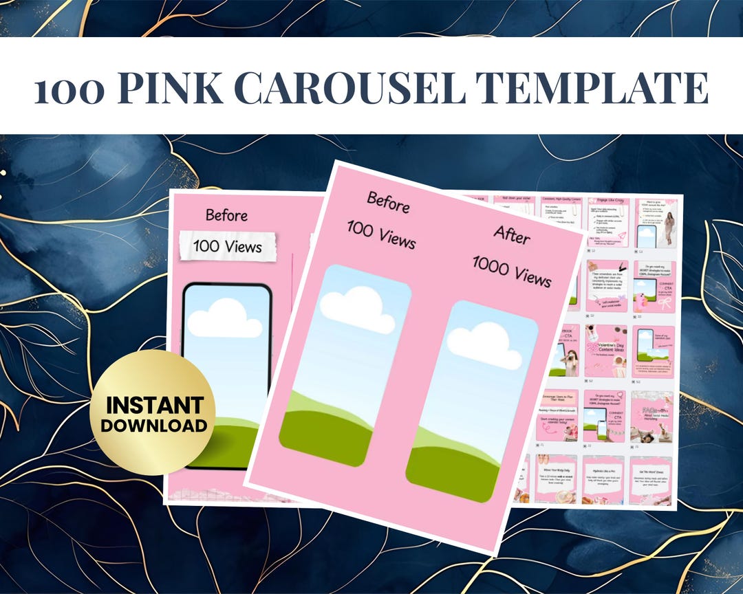 Pink Instagram Carousel Templates Canva | 100 Editable Posts - Etsy