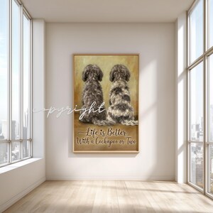Personlig Cockapoo Hundkonstposter – "Livet är bättre med en Cockapoo eller två"