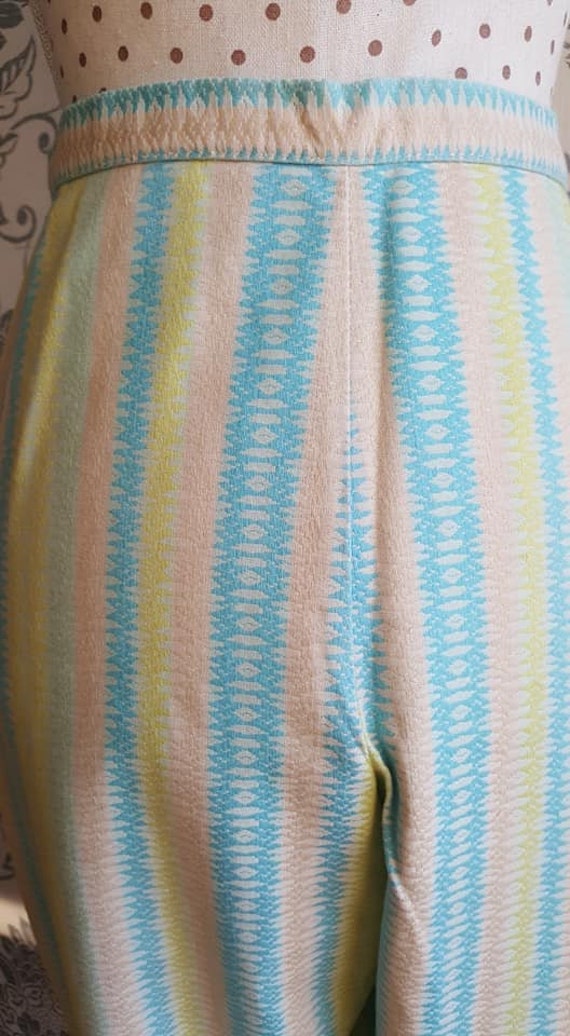 Vintage 1950s 50s cotton candy stripes CAPRI pant… - image 2