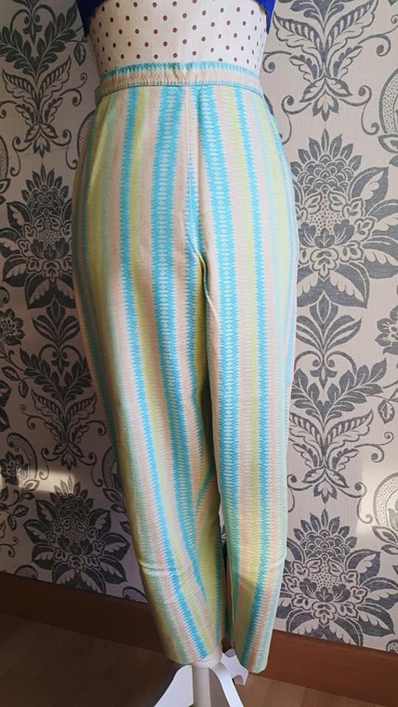 Vintage 1950s 50s cotton candy stripes CAPRI pants