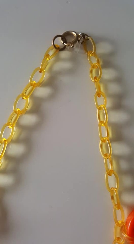 40s celluloid and bakelite necklace. Tequila sunr… - image 3