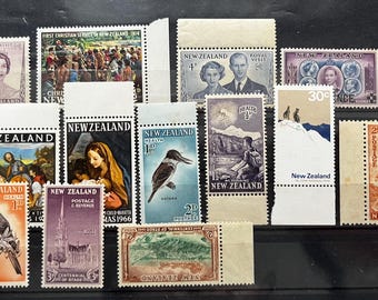 Nowa Zelandia 1960 – Partia z 14 znaczkami Nowej Zelandii