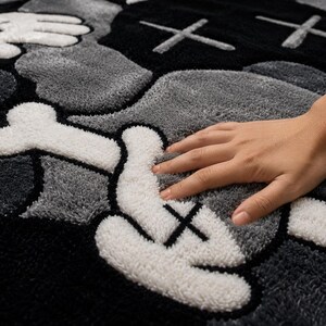 Unique round area rug for gaming room setup