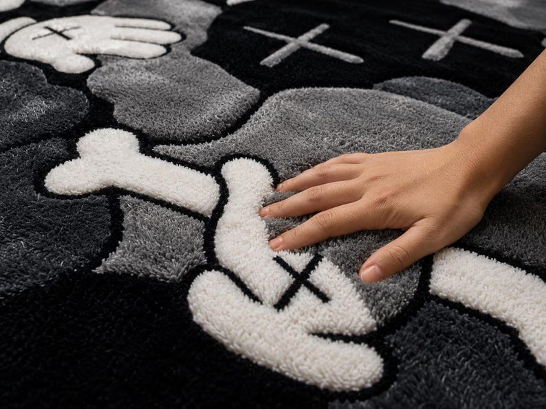 Unique round area rug for gaming room setup