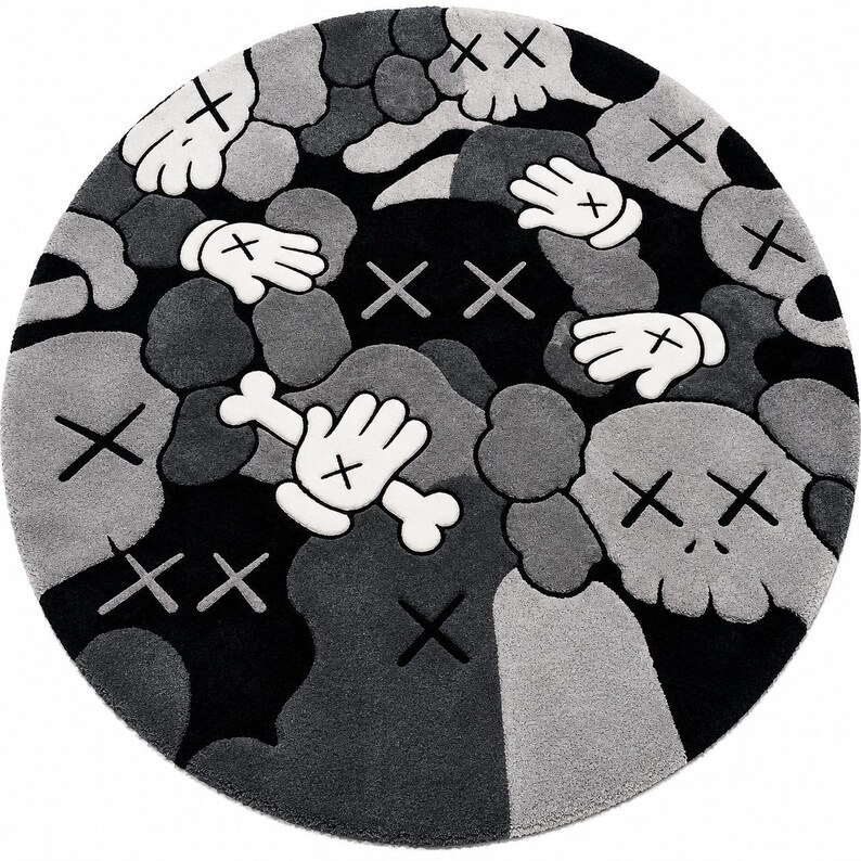 Modern street style rug with cartoon inspired pattern