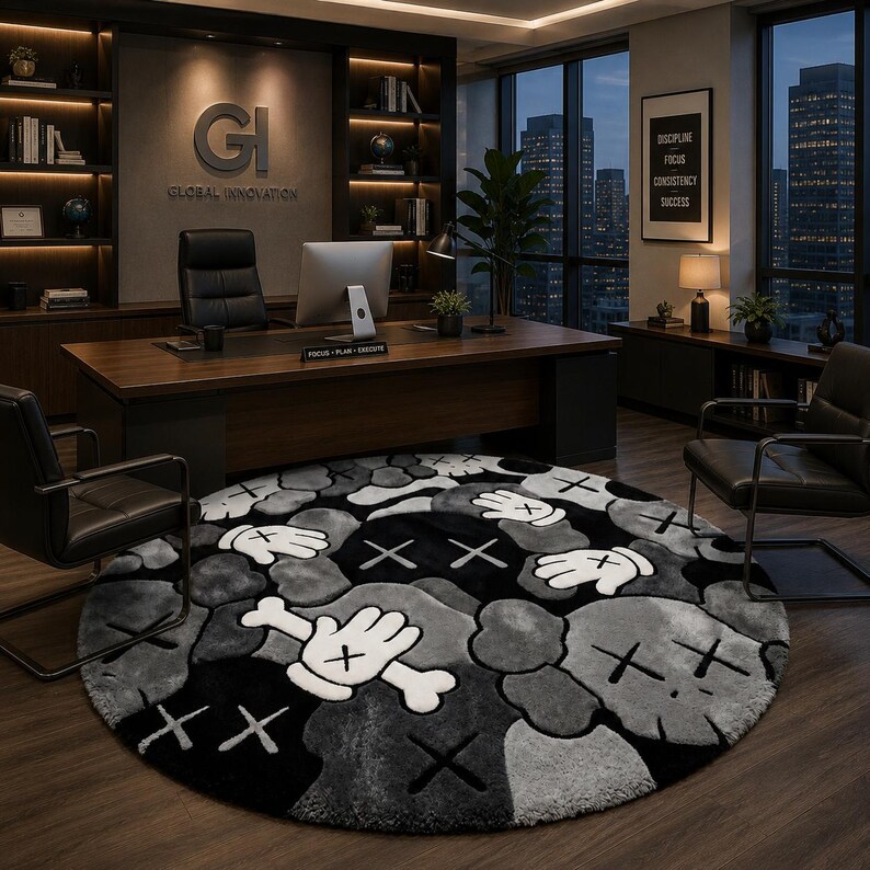 Stylish graphic rug for office and home décor