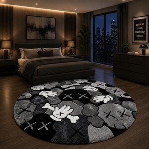 Artistic tufted area rug for modern interiors