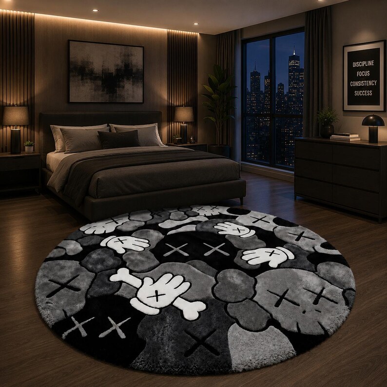 Artistic tufted area rug for modern interiors