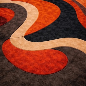 abstract designer rug beige orange black contemporary decor