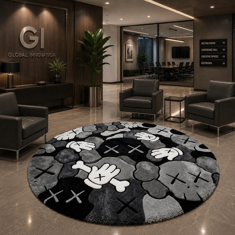 Thick plush handmade decorative floor carpet