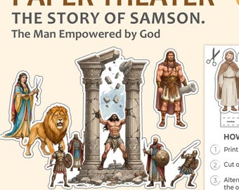 Samson Bible Story Figures: Temple Destruction Paper Theater (PDF)