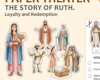 Ruth Bible Story Paper Theater: Watercolor Figures (PDF/JPG)