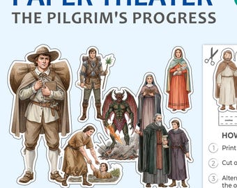 Pilgrim's Progress Paper Theater: Christian Allegory Printable (PDF/JPG)
