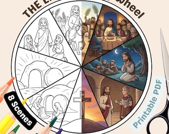 Easter Story Wheel Printable - Holy Week Bible Activity (PDF)