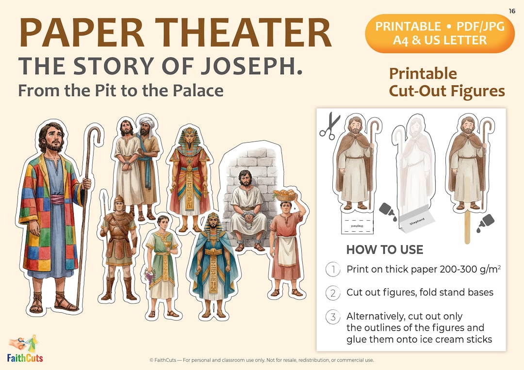 Joseph's Coat Paper Theater: Bible Story Printable Figures (PDF)