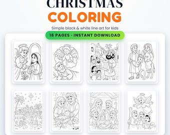 Christmas Nativity Coloring Pages - 16 Easy Kids Designs (PDF)