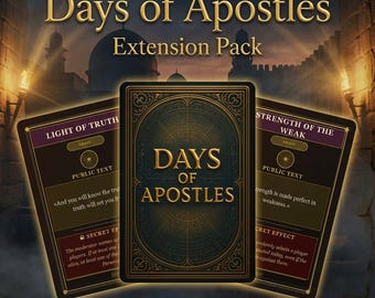 Days of Apostles EXPANSION - 30 Day Action Cards - Add Chaos & Plot Twists - Requires Base Game - Christian Mafia Style Party Game
