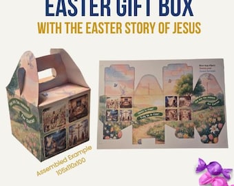 Ostern-Evangelium-Geschenk-Box, christliche Leckerei-Box, Kirche Outrange zum Ausdrucken (A3 / A4 PDF)