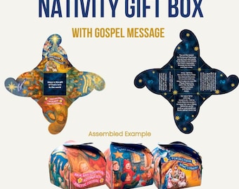 Nativity Gospel Gift Box Printable, Church Outreach Treat (PDF)